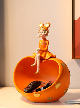 泡泡女孩餐桌摆件轻奢客厅放糖果的摆件放钥匙收纳桌面装饰品