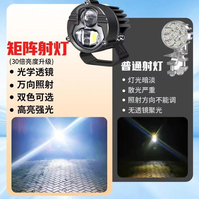 摩托车射灯超亮led大灯强光三轮电动车灯改装切线防水透镜外置