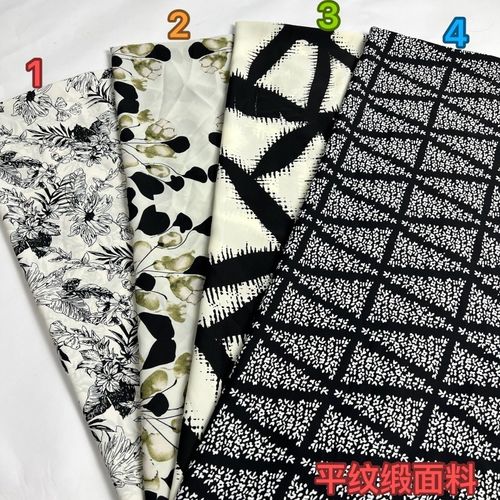 平纹缎印花雪纺面料柔软不透设计风夏季有个性连衣裙衬衫服装布料