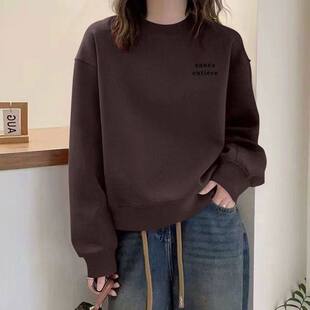 春秋短款 卫衣女时尚 新款 洋气潮流百搭小个子休闲上衣 纯棉高腰长袖