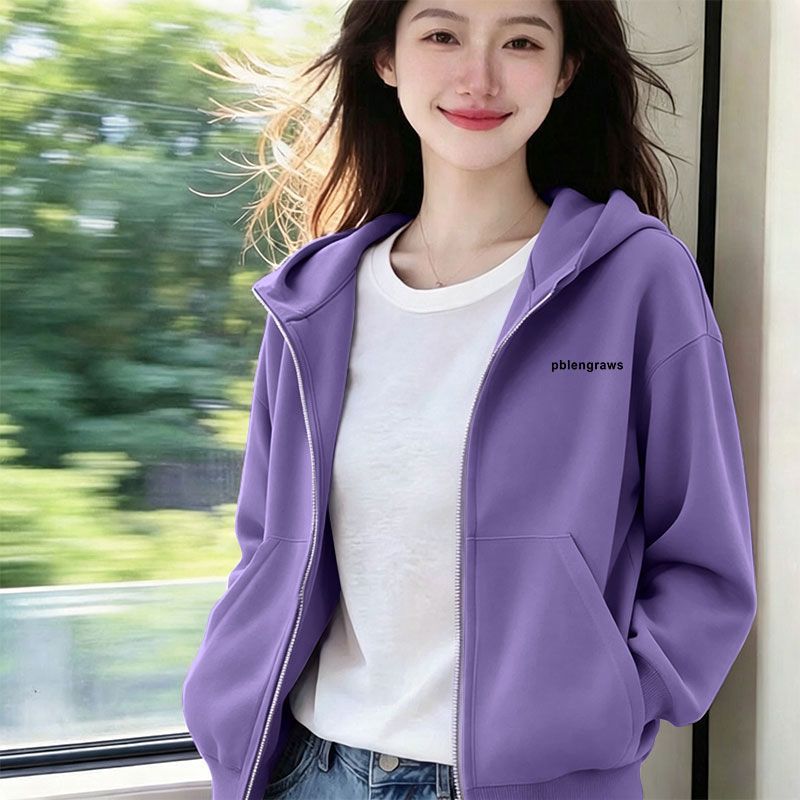 纯棉连帽开衫宽松卫衣女秋冬新款