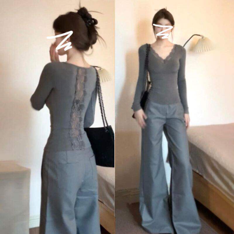 纯欲蕾丝内搭打底衫女秋