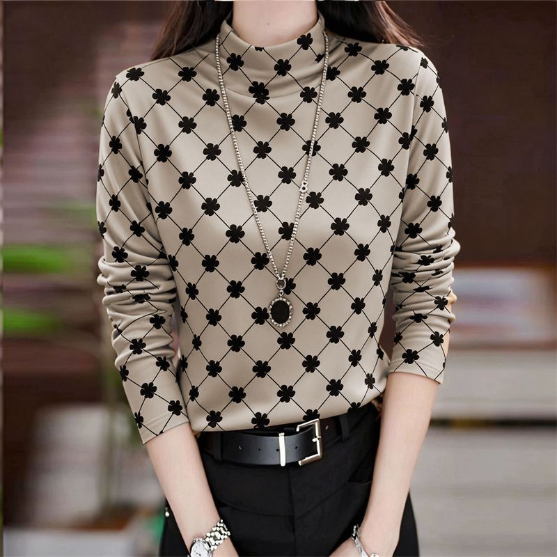 秋冬新款水墨风高级韩版长袖T恤