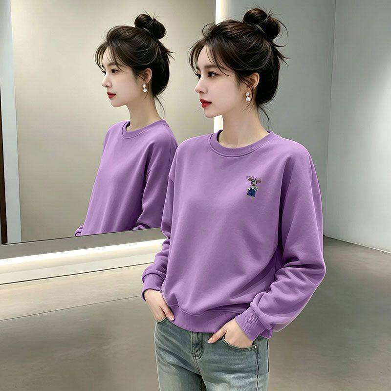 纯棉宽松大码女卫衣秋冬新款