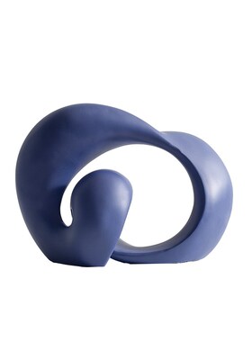 现代蓝色异形几何样板间售楼处客厅柜摆设酒店桌面装饰品