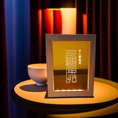 奇门符局灯大师笔赋精雕实木ULED夜灯展灯旺利符如意符