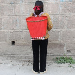 捡菌子背篓塑料加厚肩赶海背篼采茶农用菜篮子手工买菜编织背筐