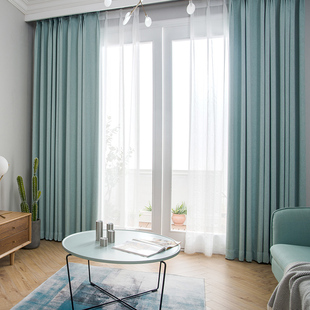 北京窗帘测量安装定制现代纯色隔热遮光窗帘客厅卧室