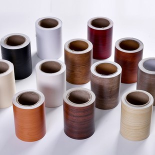 仿木纹踢脚线自粘地脚线防水防潮窗台板瓷砖腰线装饰边框改色贴纸