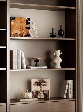 中古高级感实木家具软装饰品电视柜酒柜高档侘寂风艺术品