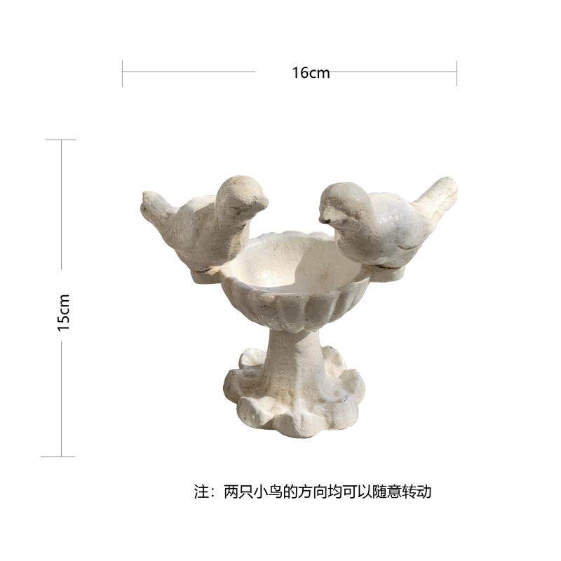 复古做旧小鸟铸铁烛台小型喂鸟器园庭院饰杂货仙堂