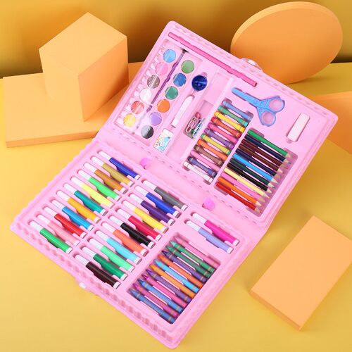 件绘画 少儿水彩笔蜡笔彩色画画笔礼品 彩盒礼盒塑料