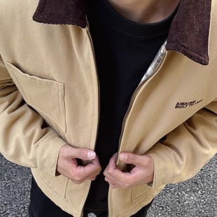 Nosiop美式 棉服 复古巴恩特风水洗翻领外套休闲宽松秋冬外套时尚