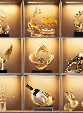 风生水起家居客厅电视柜玄关玻璃柜子轻奢酒柜摆件装饰品