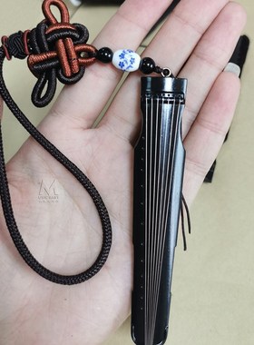 迷你古琴模型摆件檀木手工木质蓝忘机陈情令琴笛组合挂饰中国传统