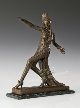 铜雕塑燕尾裙舞EP32欧式人物工艺饰品酒店客厅书房家居桌面摆件