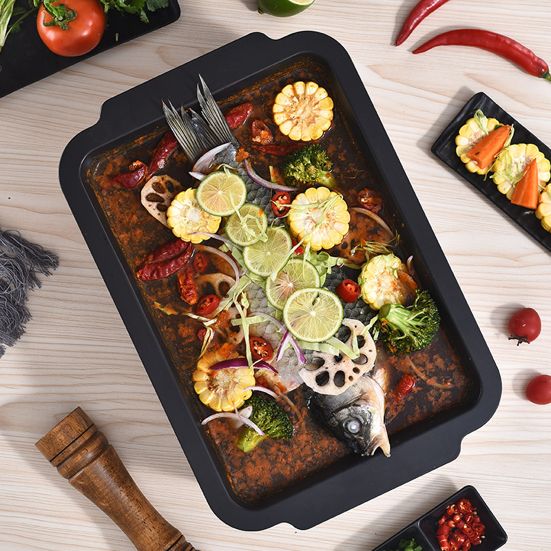 烤鱼盘长方形家用烤鱼炉商用木炭烧烤炉酒精炉海鲜大咖盘子,厨房/烹饪用具,烧烤炉,淘宝优惠券,粉丝福利购,淘宝优惠卷