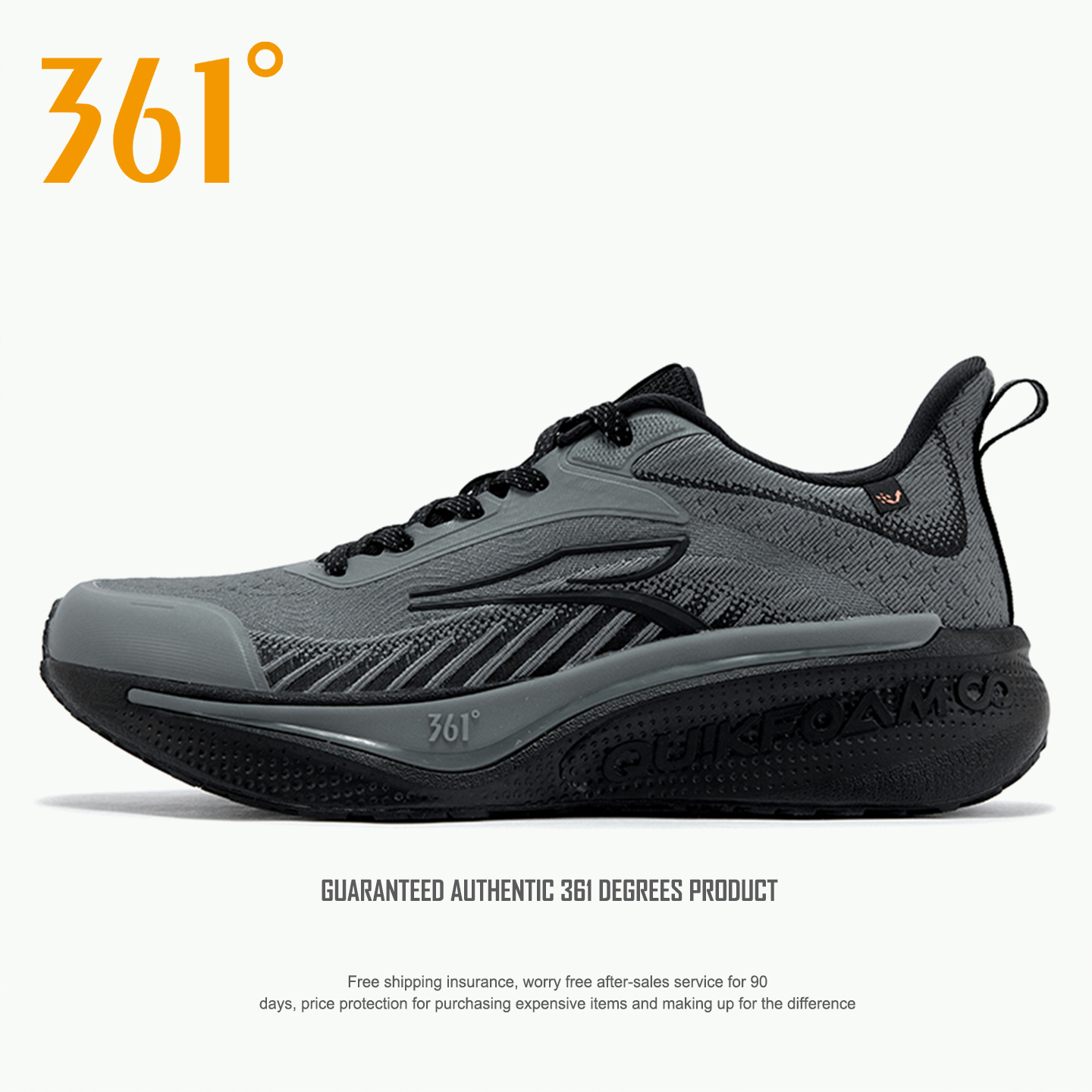 361度男鞋秋冬季新款跑步鞋轻便休闲鞋子网面透气黑色运动鞋男款