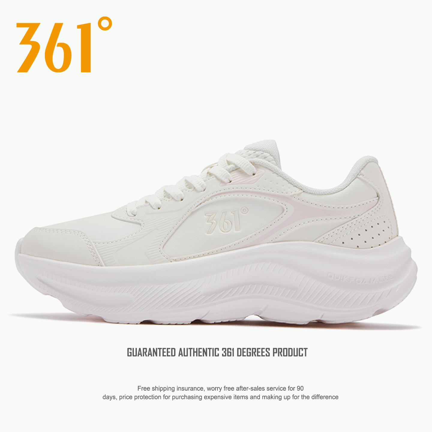 361度女鞋白色休闲鞋子2025秋冬季新款官方正品皮面跑步运动鞋子