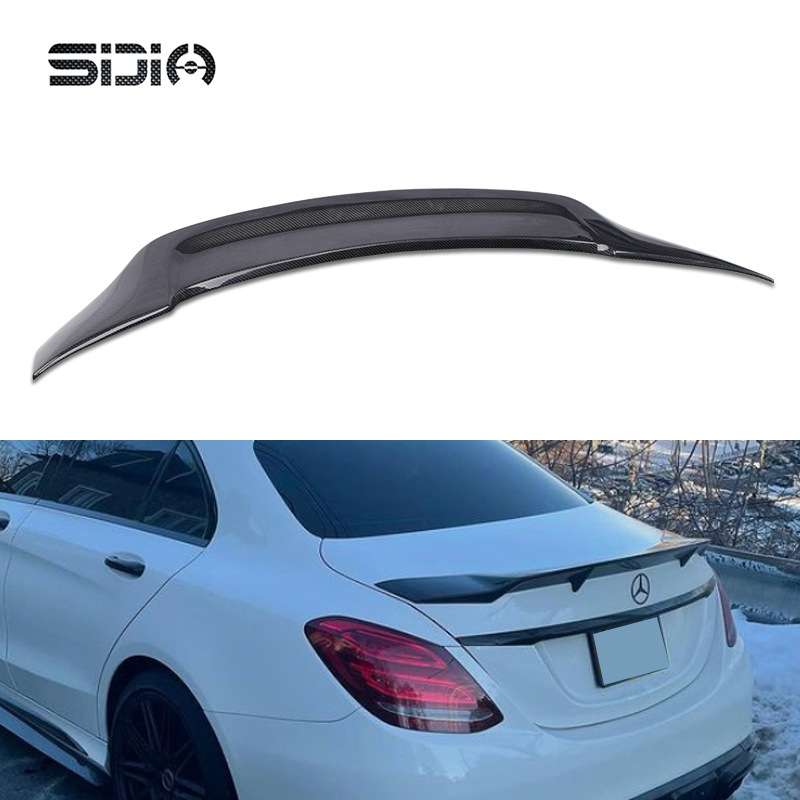 适用于14-19款奔驰C级W205 4门 R款碳纤维尾翼 扰流板 出口品质