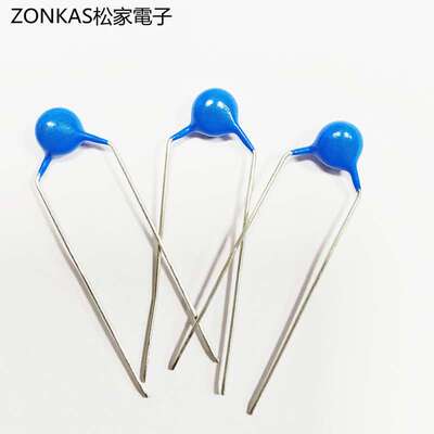 ZONKAS+安规电容陶瓷电容Y1电容器插件Y1 102M/500VACY5V蓝色