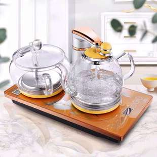 新功F92 全自动烧水壶双炉智能上水电热水壶玻璃茶艺炉配茶盘茶艺