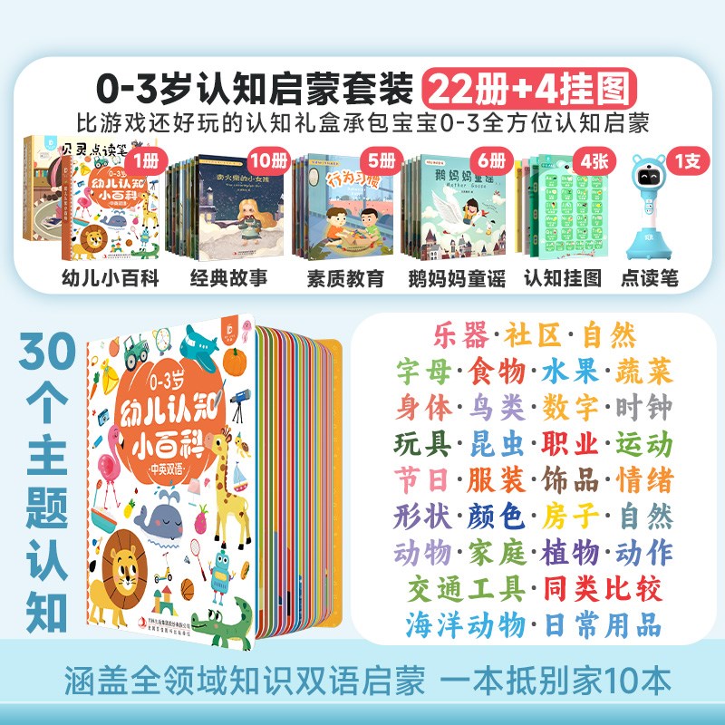 贝灵儿童点读笔幼儿认知小百科中英语启蒙岁宝宝早教点读机