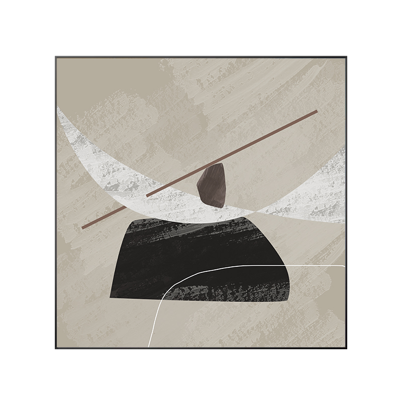 现代简约卧室床头装饰画抽象沙发背景墙壁画侘寂风正方形客厅挂画图片