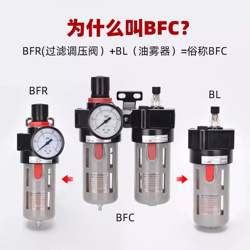 空压机气源处理器调压阀过滤器BFC/BFR2000/3000/4000油水分离器