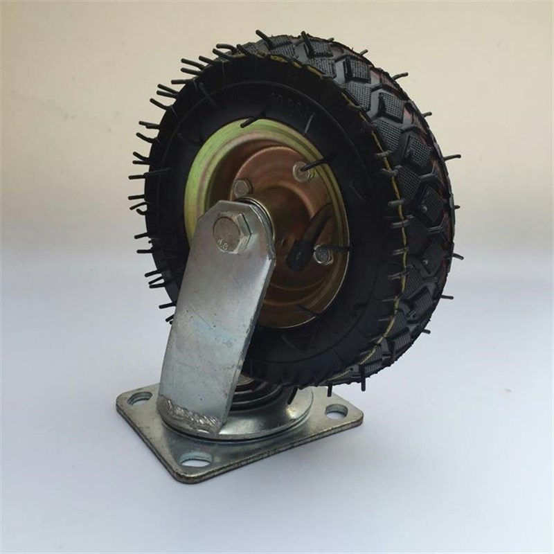 寸万向轮充气轮打气轮胎*2橡胶轮胎静音轮手推车搬货车脚轮子