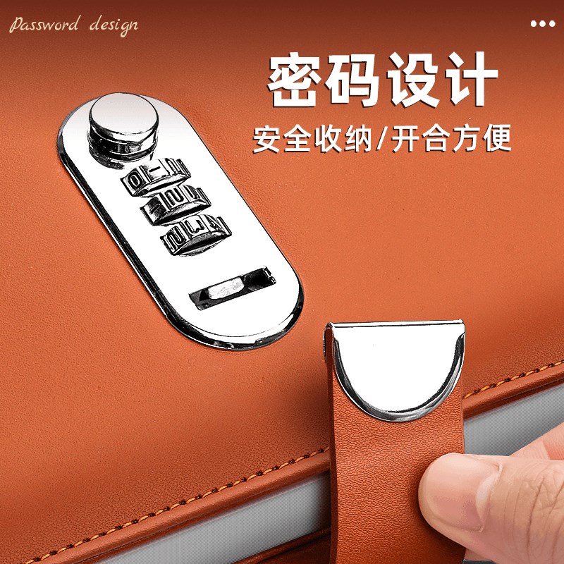 布纹定期存单收纳册存折票据多功能现金支票存单带密码锁专用夹防
