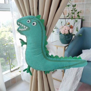 卡通毛绒火烈鸟窗帘绑带乔治的恐龙爱儿童房纱帘绑带装饰点缀