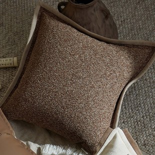 艾布之家侘寂中古咖色抱枕复中古级样板间客厅沙发飘窗靠枕靠垫