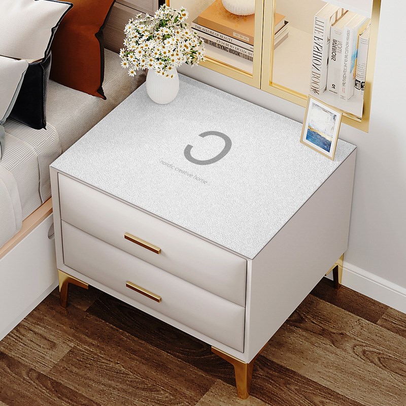 pc皮革床头柜垫子 防水防烫防油免洗桌布防尘罩现代盖布巾