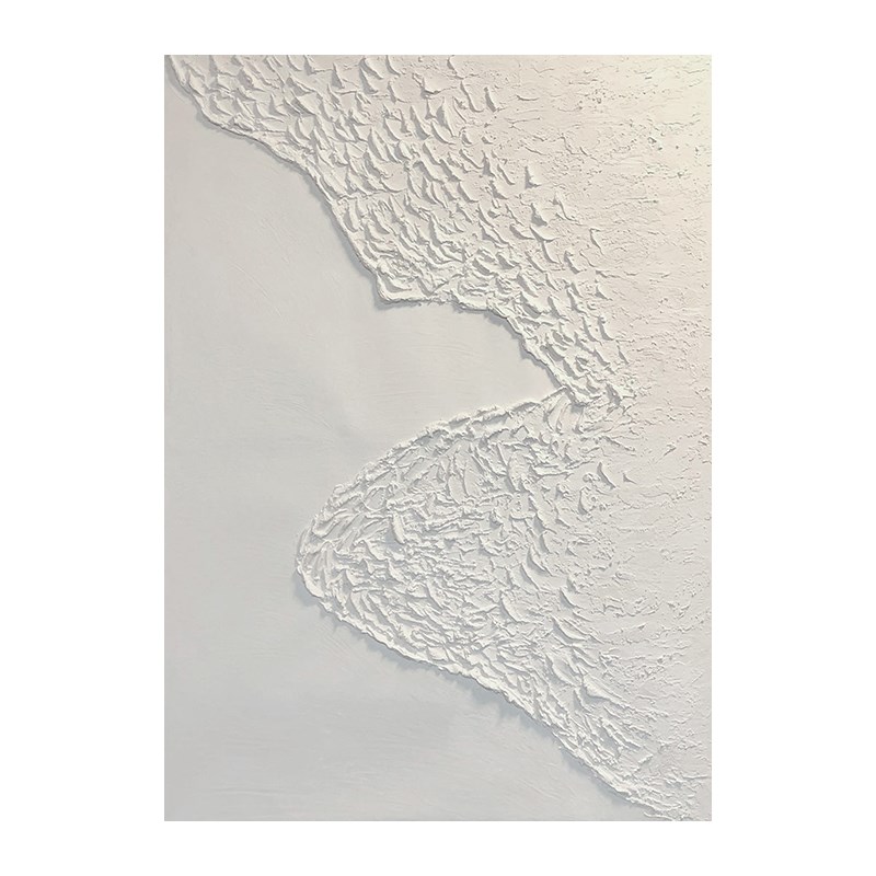 大芬油画村纯手绘油画玄关走廊客厅装饰画抽象立体肌理画白浪