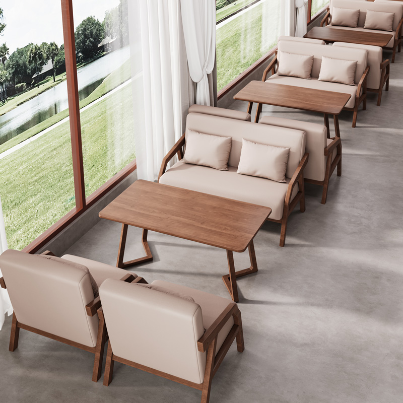 咖啡厅桌椅奶茶店休闲酒吧书吧烧烤店特色餐厅卡座沙发