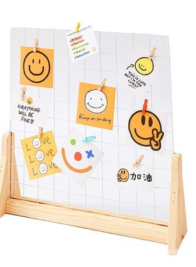 网格展示架幼儿园作品展示架美工区手工绘画桌面摊位木质置物挂架