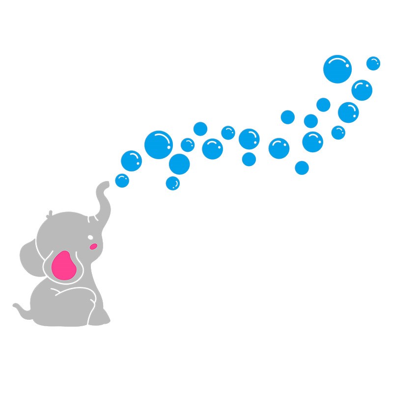 小公卧室床头墙面装饰可爱小象d立体墙贴纸男女孩儿童房间布置