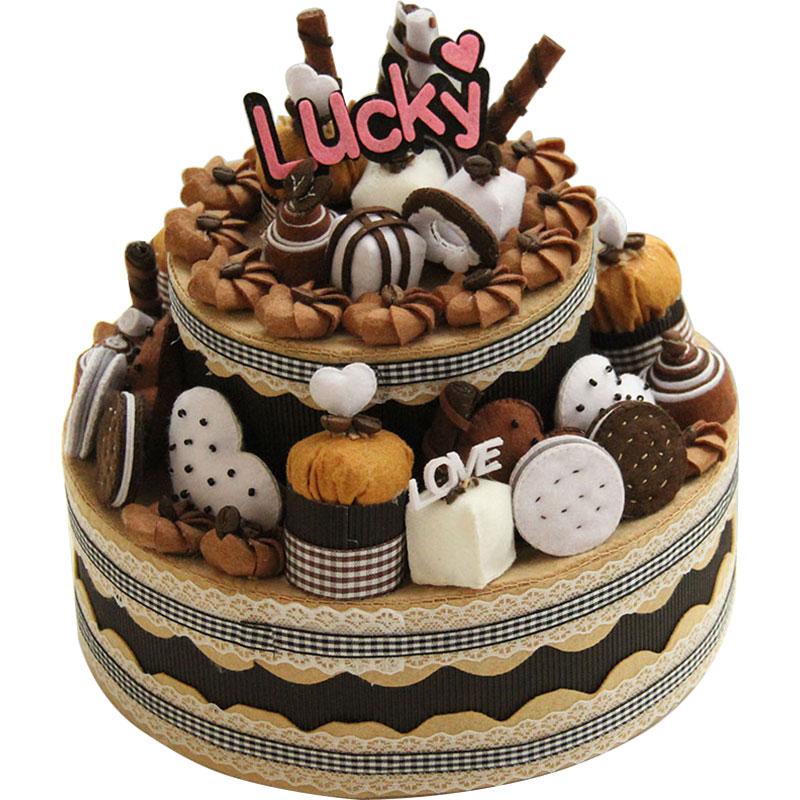 织布品层三层蛋糕置物盒学生美术课作业手工DIY孕妇布艺材料