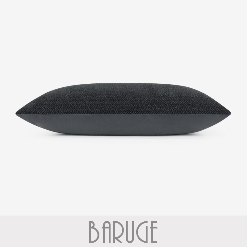 深灰色暗纹腰枕W纹长条枕复古沙发头枕棉麻质感酒店样板间靠垫