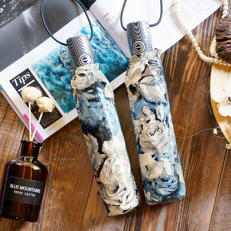 超大全自动雨伞女折叠韩国小新遮阳伞晴雨两用防风加固人雨伞