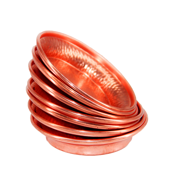 西行人  供盘法会供朵玛红铜紫铜手工打磨一七个烟供盘香薰盘