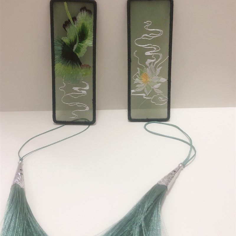 古典书签手工刺绣苏绣Diy面绣材料包组图竹