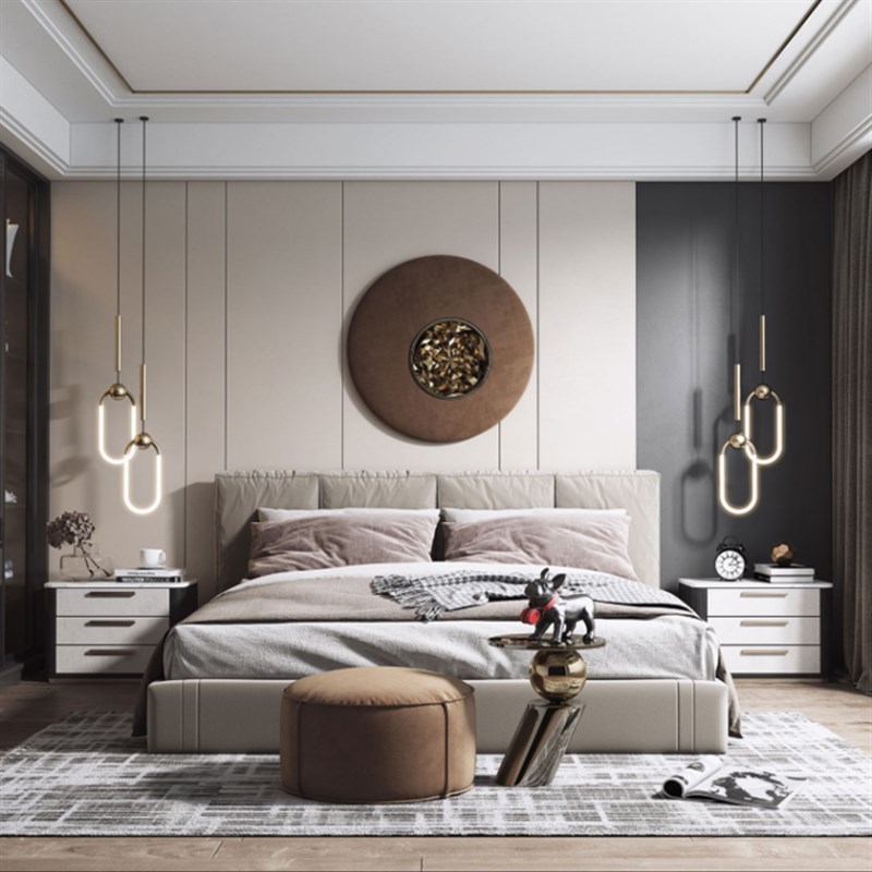 硬包背景墙现代护墙板客厅电视背景墙床头卧室沙发定制软包背景墙