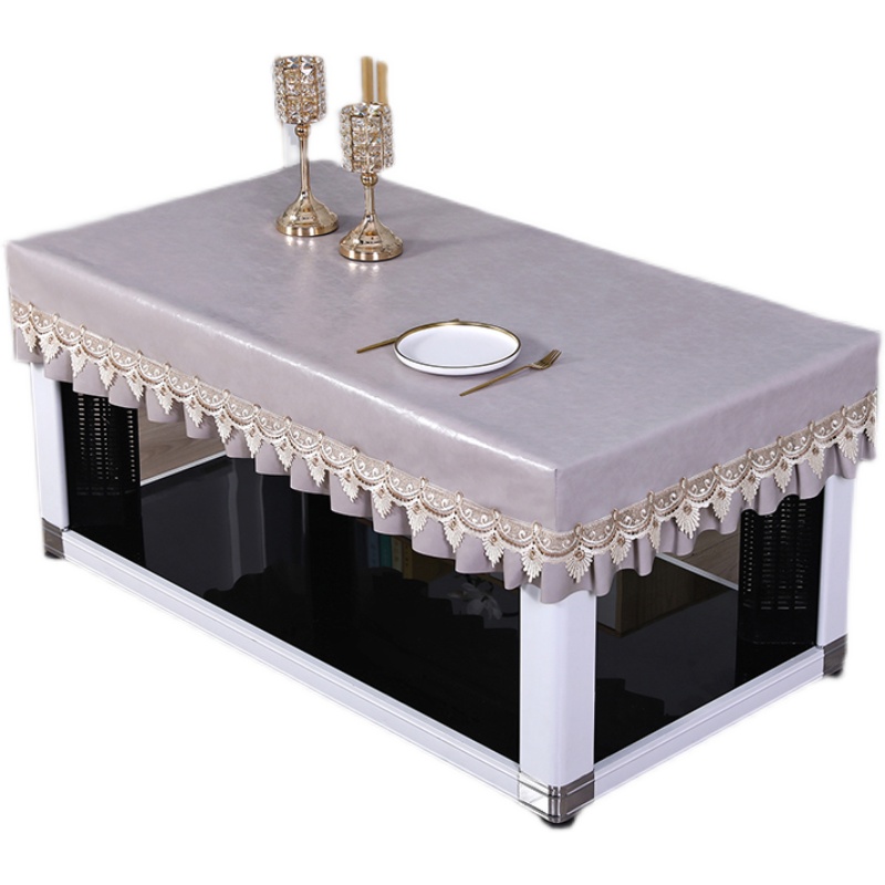 PU免洗桌面皮罩电炉烤火桌垫长方形防水防油茶几餐桌布烤火桌皮