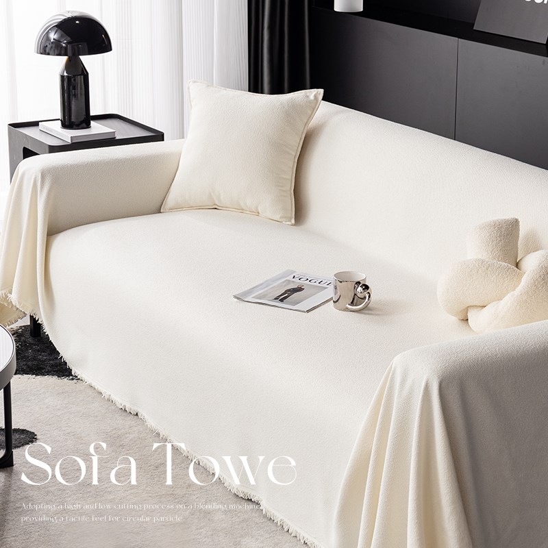 奶油风羊羔绒沙发巾防水防滑四季通用沙发罩通用全盖沙发垫