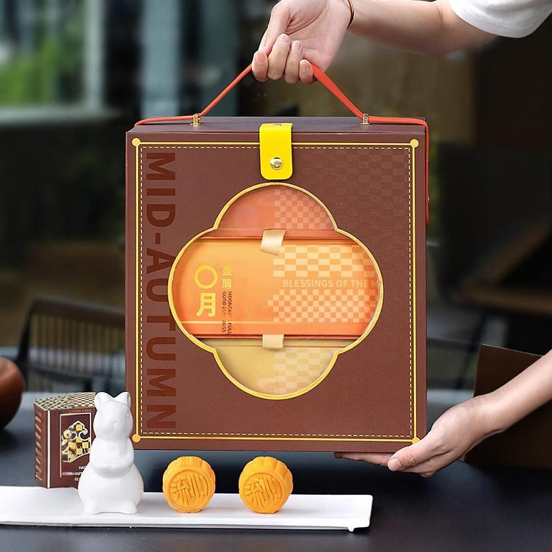 月饼礼盒包装空盒高档硬盒22中秋三层礼品盒酒店粒1颗定制