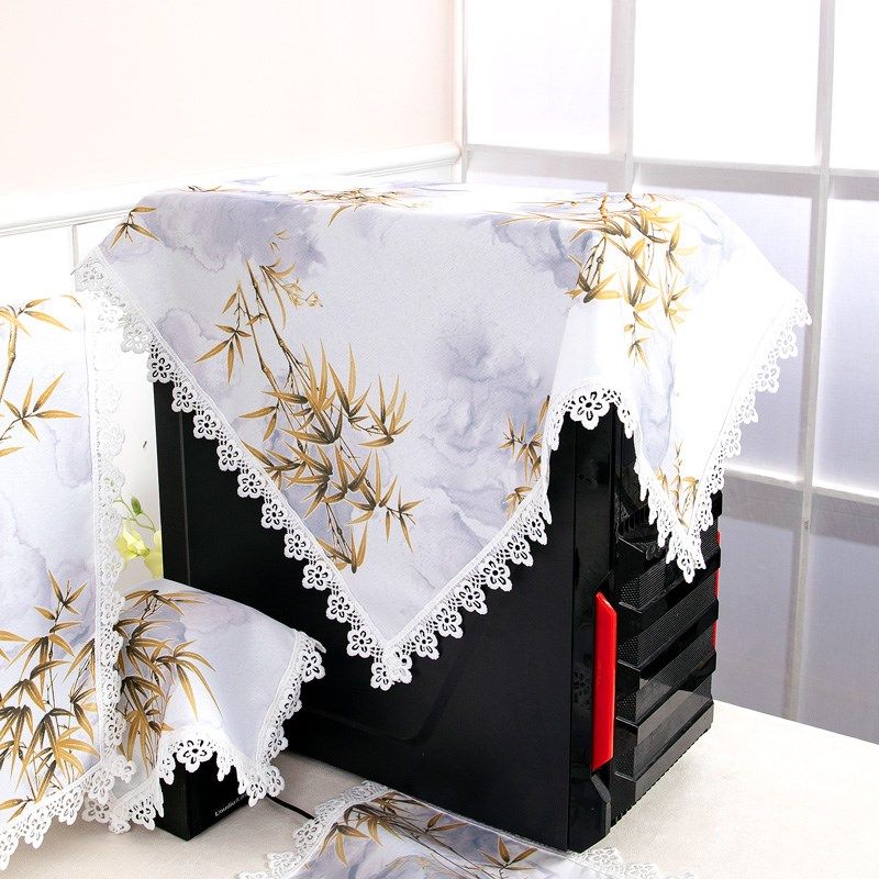 电脑防尘罩音响罩盖巾台式机盖布机防尘布田园风格防水防油盖布