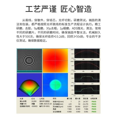 博扬 级铠装四光纤跳线LL 米 单模铠甲尾纤防鼠