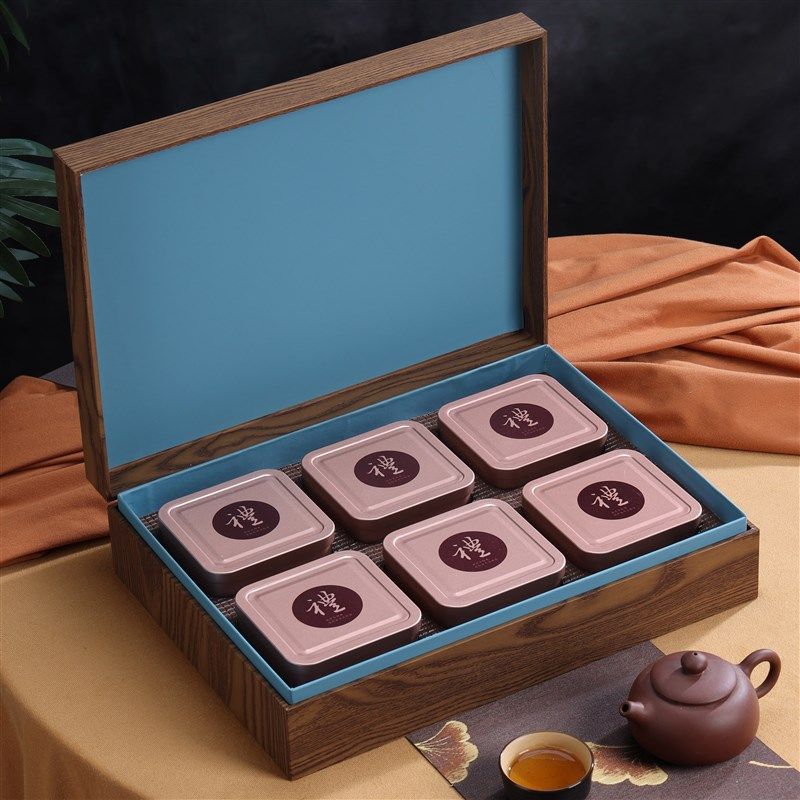 新款高档木纹空礼盒铁观音一斤空礼盒漳平水仙白芽奇兰通用空礼盒